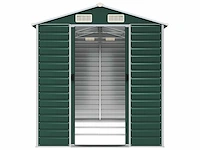 Vidaxl metalen tuinschuur groen - 300x191x198 cm - afbeelding 3 van  8