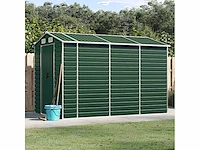 Vidaxl metalen tuinschuur groen - 300x191x198 cm - afbeelding 4 van  8