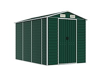 Vidaxl metalen tuinschuur groen - 300x191x198 cm - afbeelding 1 van  8