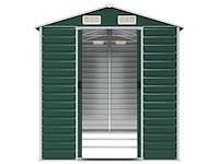 Vidaxl metalen tuinschuur groen - 300x191x198 cm - afbeelding 3 van  8
