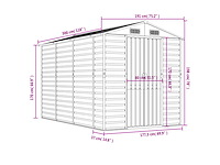 Vidaxl metalen tuinschuur groen - 300x191x198 cm - afbeelding 8 van  8