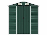 Vidaxl metalen tuinschuur groen - 385x191x198 cm - afbeelding 4 van  8