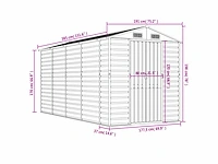 Vidaxl metalen tuinschuur groen - 385x191x198 cm - afbeelding 5 van  8