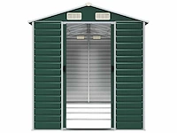 Vidaxl metalen tuinschuur groen - 385x191x198 cm - afbeelding 7 van  8