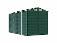 Vidaxl metalen tuinschuur groen - 385x191x198 cm - afbeelding 8 van  8