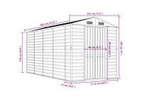 Vidaxl metalen tuinschuur groen - 385x191x198 cm - afbeelding 5 van  8
