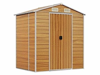 Vidaxl metalen tuinschuur hout - 130x191x198 cm - afbeelding 1 van  10