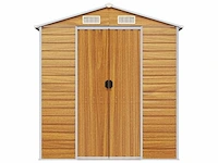 Vidaxl metalen tuinschuur hout - 130x191x198 cm - afbeelding 5 van  10