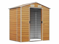 Vidaxl metalen tuinschuur hout - 130x191x198 cm - afbeelding 4 van  10