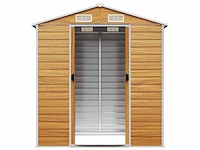 Vidaxl metalen tuinschuur hout - 130x191x198 cm - afbeelding 6 van  10