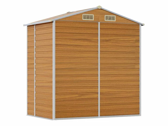 Vidaxl metalen tuinschuur hout - 130x191x198 cm - afbeelding 8 van  10