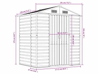 Vidaxl metalen tuinschuur hout - 130x191x198 cm - afbeelding 10 van  10