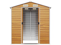 Vidaxl metalen tuinschuur hout - 130x191x198 cm - afbeelding 5 van  10