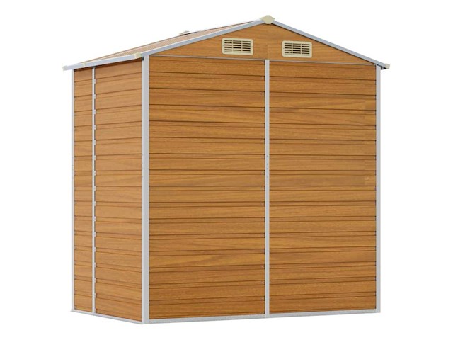 Vidaxl metalen tuinschuur hout - 130x191x198 cm - afbeelding 7 van  10