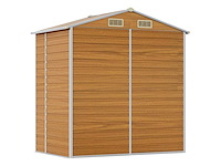 Vidaxl metalen tuinschuur hout - 130x191x198 cm - afbeelding 7 van  10