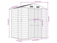 Vidaxl metalen tuinschuur hout - 130x191x198 cm - afbeelding 9 van  10