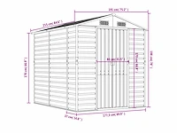 Vidaxl metalen tuinschuur hout - 215x191x198 cm - afbeelding 2 van  10