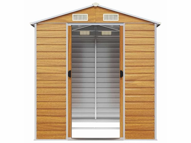Vidaxl metalen tuinschuur hout - 215x191x198 cm - afbeelding 6 van  10