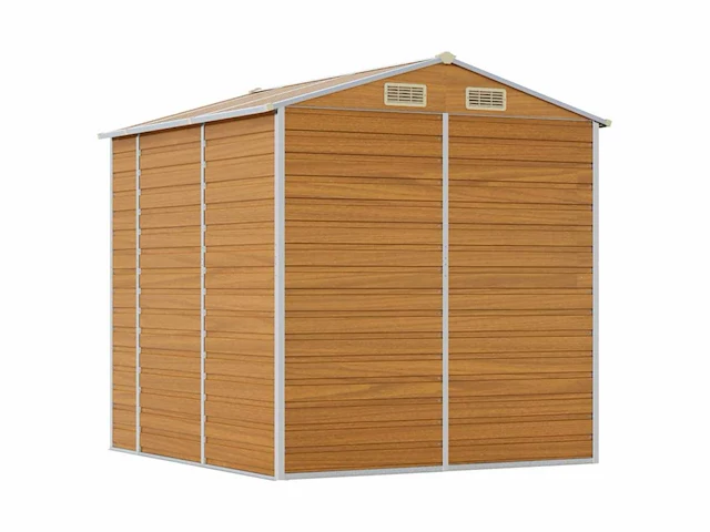 Vidaxl metalen tuinschuur hout - 215x191x198 cm - afbeelding 7 van  10