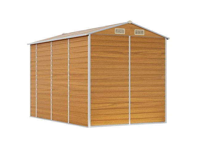 Vidaxl metalen tuinschuur hout - 300x191x198 cm - afbeelding 8 van  10