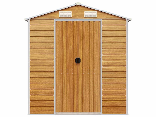 Vidaxl metalen tuinschuur hout - 300x191x198 cm - afbeelding 4 van  10
