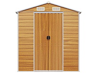 Vidaxl metalen tuinschuur hout - 385x191x198 cm - afbeelding 4 van  5