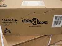 Vidaxl wastafel ovaal 40x33 cm keramiek wit - afbeelding 2 van  4