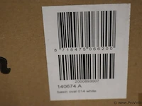 Vidaxl wastafel ovaal 40x33 cm keramiek wit - afbeelding 4 van  4