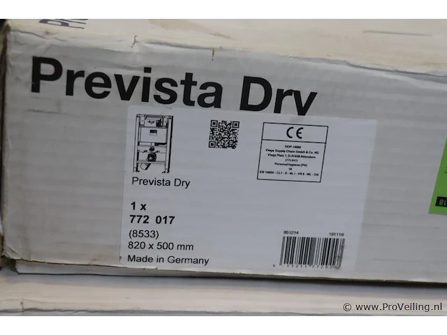 Viega inbouwreservoir - frontbediening met douche-wc aansluiting | model prevista dry | 820x500mm | nieuw in doos - afbeelding 3 van  3
