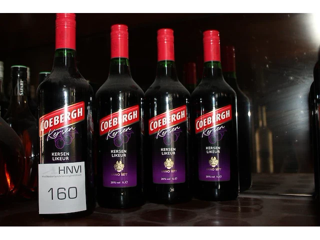 Vier flessen coebergh kersen. - afbeelding 1 van  2