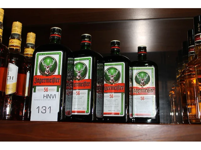 Vier flessen jagermeister. - afbeelding 1 van  2