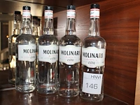 Vier flessen sambuca molinari. - afbeelding 1 van  2