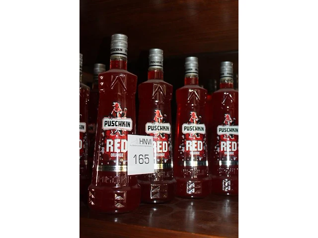 Vier flessen vodka puschkin red orange. - afbeelding 2 van  2