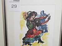 Vier gesigneerde litho's in lijst. afmeting 35 x 42 cm. - afbeelding 4 van  5