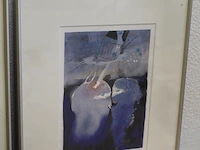 Vier gesigneerde litho's in lijst. afmeting 35 x 42 cm. - afbeelding 5 van  5