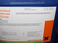 Vier grote deels aangebroken cans elektroclean s-25 koolwaterstof. - afbeelding 2 van  2