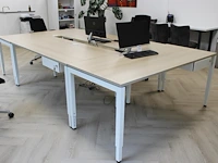 Vier in hoogte verstelbare bureaus met lade en kabeldoorvoer. bladafmeting 180 x 80 cm. - afbeelding 1 van  2
