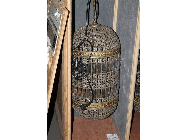 Vier kristallen hanglampen, hoogte 70 cm - afbeelding 2 van  3