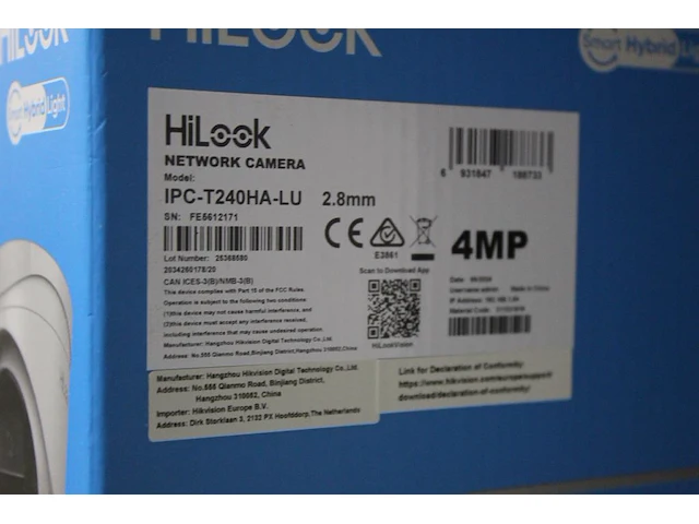 Vier netwerk camera's hilook type h.265+, bewegingssensor en weer bestendig - afbeelding 3 van  3