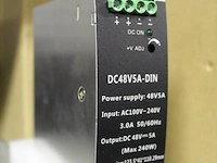Vier power supplies nn type dc48v5a-din, input 100 v - 240 v, max. output 250 w, afm. 12,35 x 4,10 x 11 cm - afbeelding 2 van  2