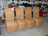 Vier rotan eetkamerstoelen