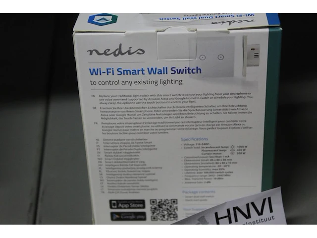 Vier wi-fi smart dual wall switches nedis type wifiws20wt, 110 - 240 v - afbeelding 2 van  2