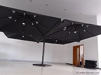Vierdubbele hangende parasol zandkleurig (4 * 300x300cm) - afbeelding 3 van  11