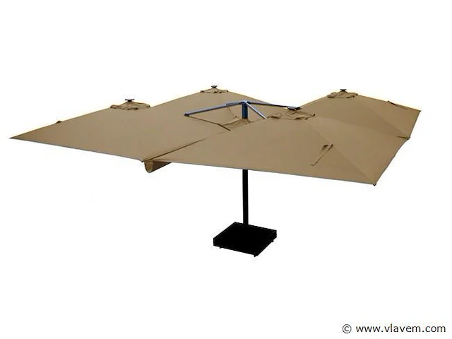 Vierdubbele hangende parasol zandkleurig (4 * 300x300cm) - afbeelding 1 van  11