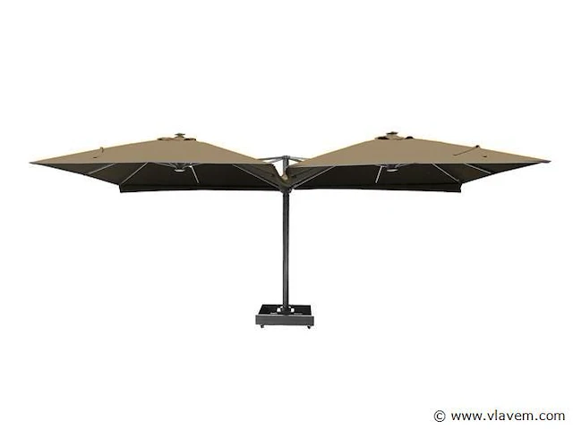 Vierdubbele hangende parasol zandkleurig (4 * 300x300cm) - afbeelding 4 van  11