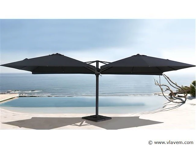 Vierdubbele hangende parasol zandkleurig (4 * 300x300cm) - afbeelding 9 van  11