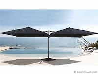 Vierdubbele hangende parasol zandkleurig (4 * 300x300cm) - afbeelding 9 van  11