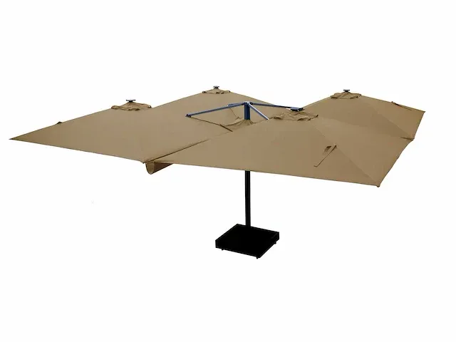 Vierdubbele hangende parasol zandkleurig (4 * 300x300cm) - afbeelding 1 van  10