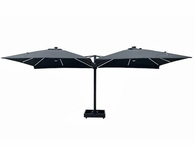 Vierdubbele hangende parasol zandkleurig (4 * 300x300cm) - afbeelding 7 van  10