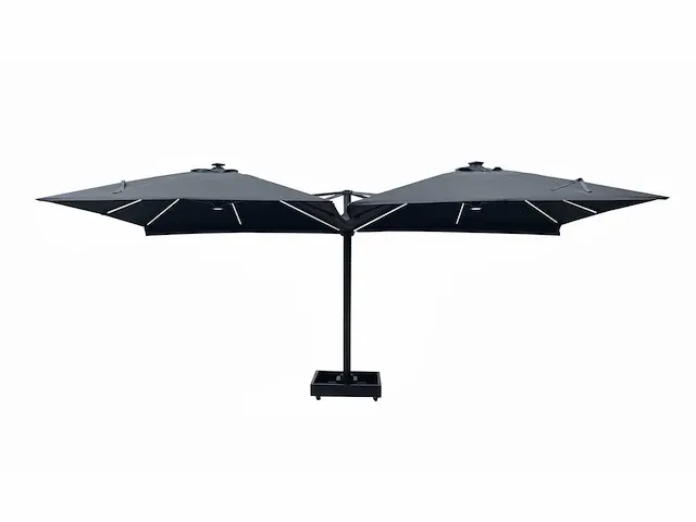 Vierdubbele hangende parasol zwart (4 * 300x300cm) - afbeelding 7 van  10